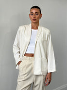 Vintage Pure Silk Minimal Blazer - S/M - SYLK