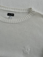Armani Jeans 2000s Pure Cotton Logo Knitted Jumper - XL - SYLK