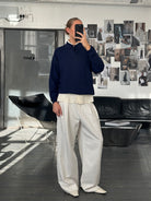 Gianni Versace Versus 1990s Pure Wool Bespoke Button Polo Jumper - L - SYLK