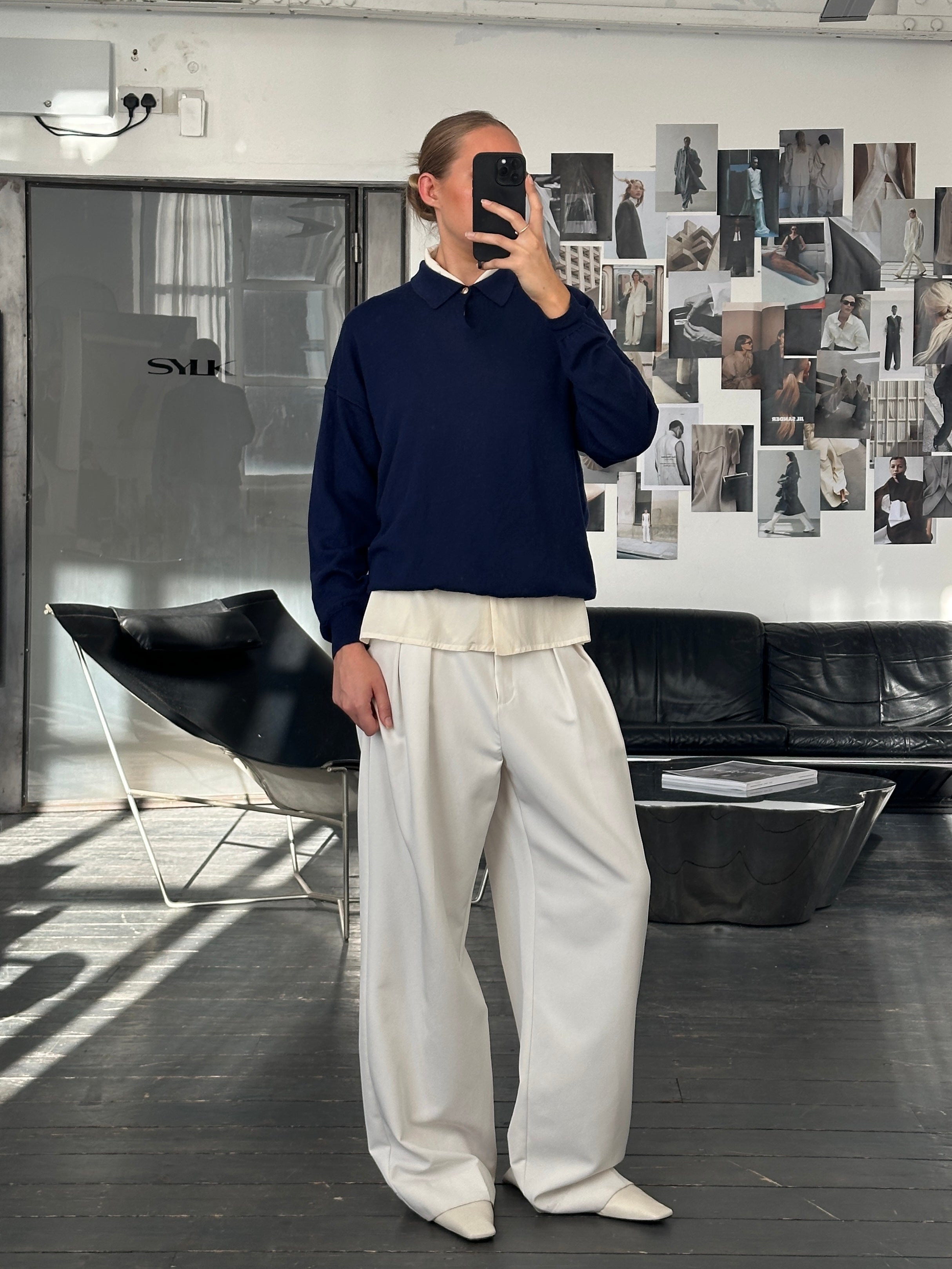 Gianni Versace Versus 1990s Pure Wool Bespoke Button Polo Jumper - L - SYLK