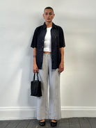Armani Jeans Pure Linen Flared Trousers - W33 - SYLK