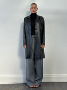 Italian Vintage Smooth Leather Trench Coat - M - SYLK