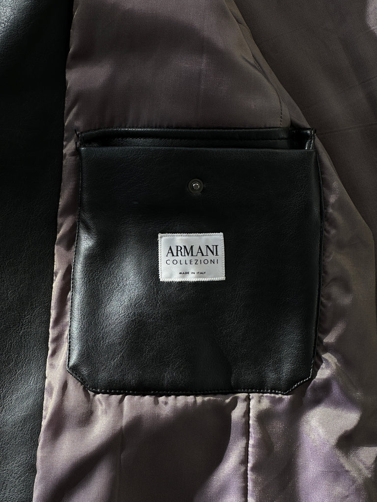 Armani Faux Leather Funnel Neck Jacket - L/XL - SYLK