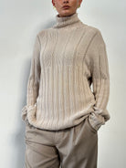 Yves Saint Laurent Pure Cotton Logo Roll Neck Jumper - XL - SYLK