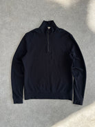 Burberry Brit Pure Cotton Logo Quarter Zip Jumper - L - SYLK