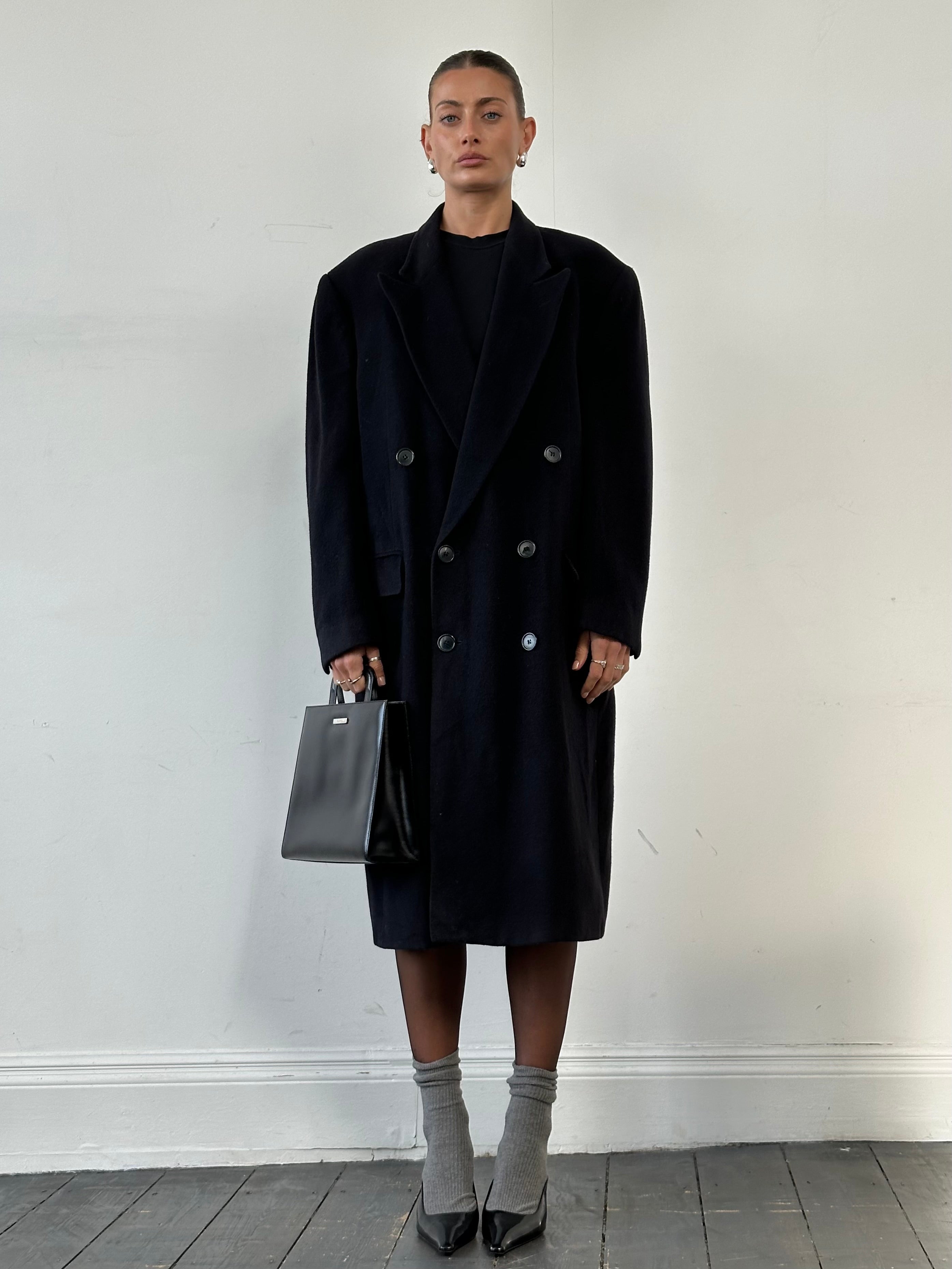 Yves Saint Laurent Wool Alpaca Double Breasted Coat - XL - SYLK