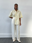 Gianni Versace 1980s Silk Linen High Waisted Trousers - W22 - SYLK