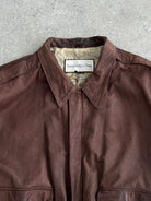 Vintage Leather Bomber Jacket - L/XL - SYLK