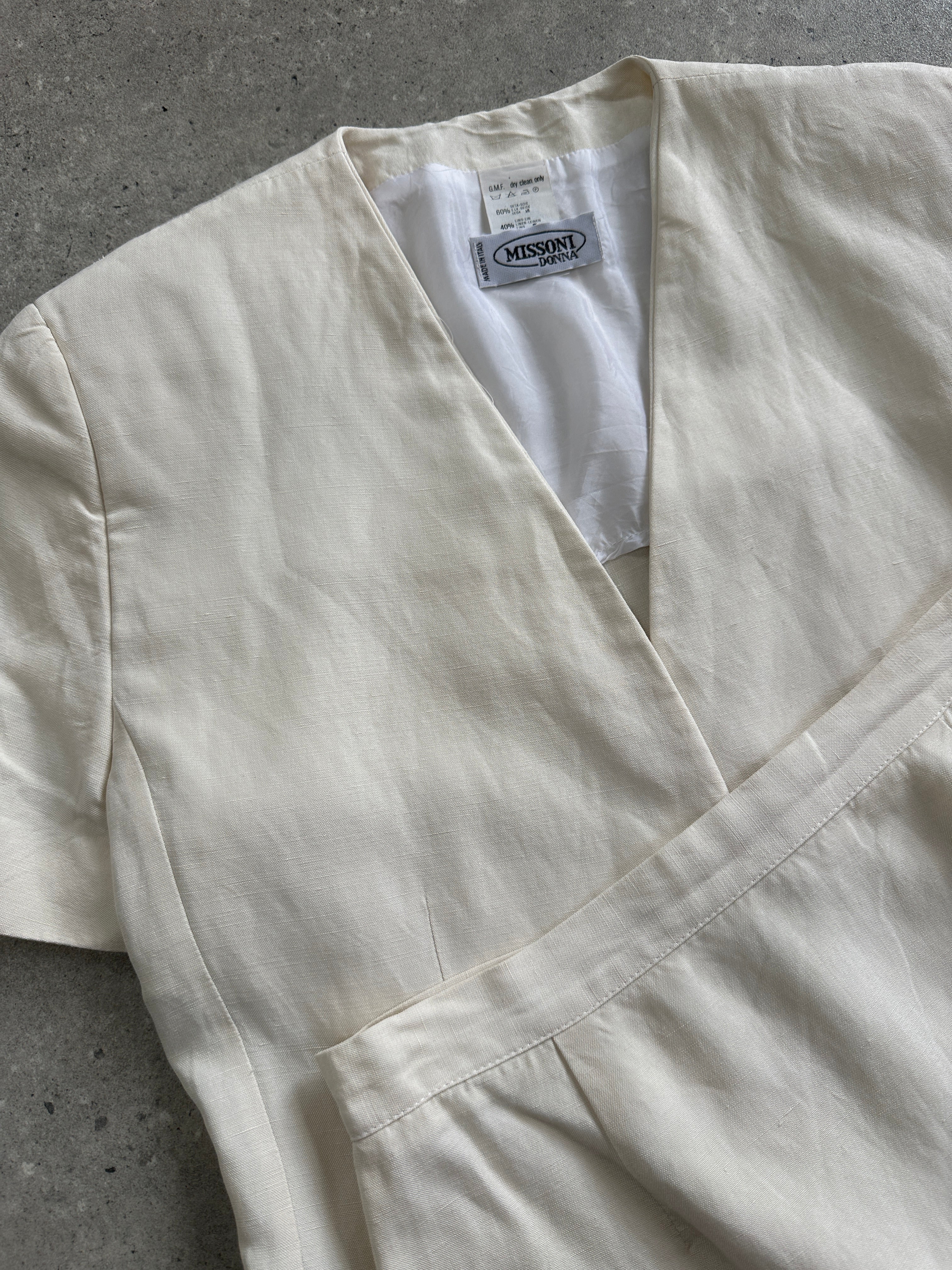 Missoni 90s Linen Silk Blazer Mini Skirt Two Piece Set - S/M - SYLK