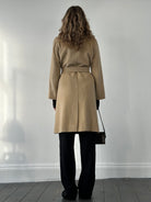 Marella Wool Cashmere Double Breasted Belted Coat - M - SYLK