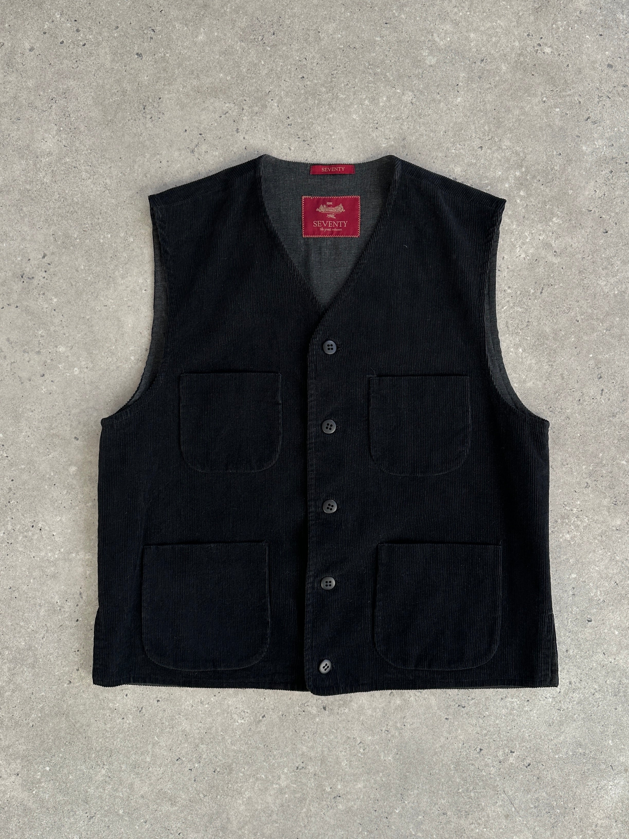 Italian Pure Cotton Corduroy Waistcoat - L - SYLK