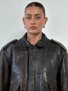 Schott NYC Distressed Leather Bomber Jacket - L/XL - SYLK