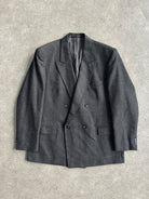 Vintage Brushed Pure Wool Double Breasted Blazer - XL - SYLK