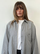 Calvin Klein Pure Cotton Stripe Logo Shirt - XL - SYLK