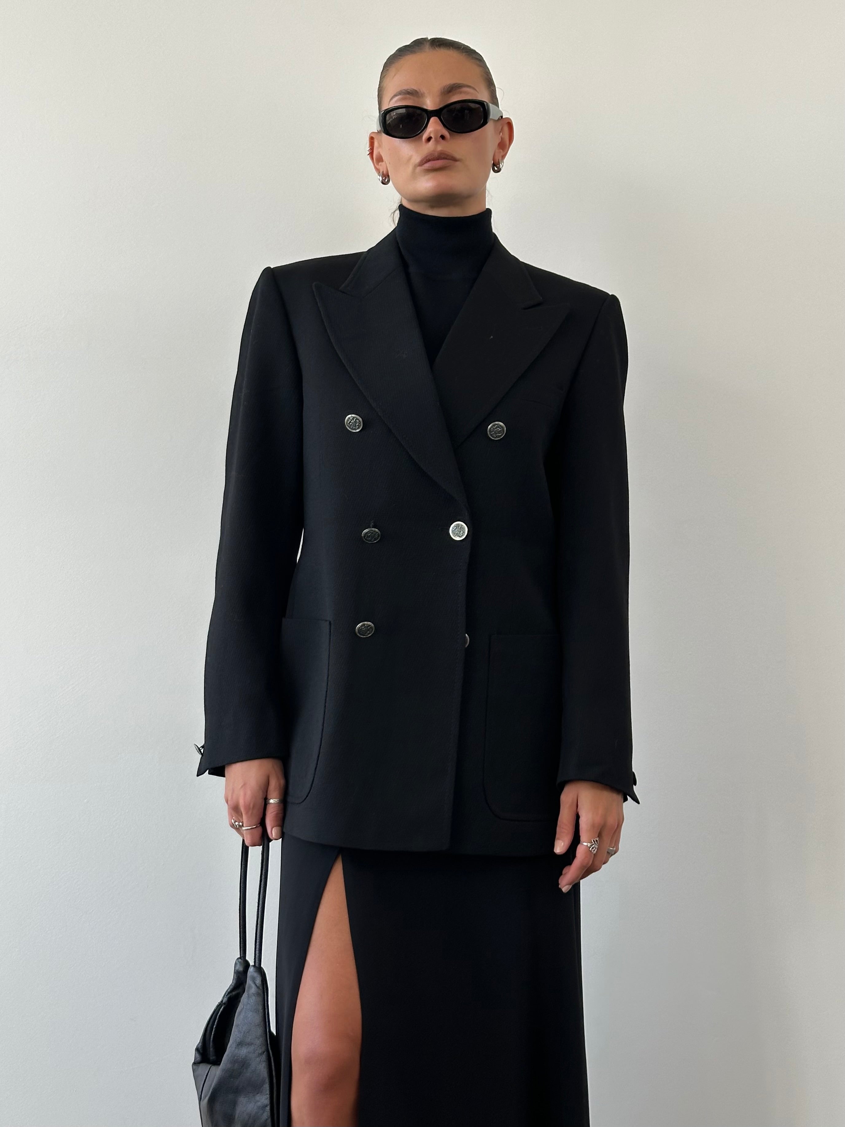 Vintage Wool Double Breasted Blazer - L - SYLK