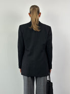 Italian Vintage Brushed Wool Large Lapel Blazer - 40R/L - SYLK