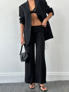 Richmond Tie Waist Stripe Wide Leg Trousers - W26-30 - SYLK