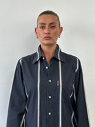 Armani Jeans Stripe Cotton Logo Shirt - M - SYLK