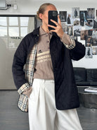 Burberry London 2000s Quilted Nylon Single Breasted Coat - L - SYLK