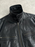 Conbipel High Neck Leather Jacket - M - SYLK