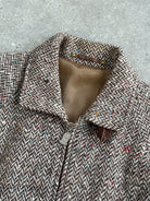 Vintage Pure Wool Herringbone Bomber Jacket - L - SYLK