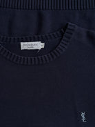 Yves Saint Laurent Pure Cotton Knitted Logo Jumper - L/XL - SYLK
