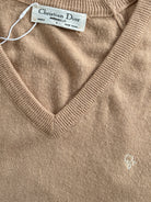 Christian Dior V Neck Logo Knitted Jumper - L - SYLK