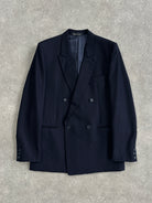 Vintage Pure Brushed Wool Stripe Double Breasted Blazer - 42R/L - SYLK