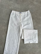 Vintage 1990s Pure Linen Low Waist Wide Leg Trousers - W24 - SYLK