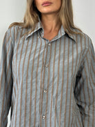 Armani Jeans Stripe Pure Cotton Logo Shirt - L - SYLK