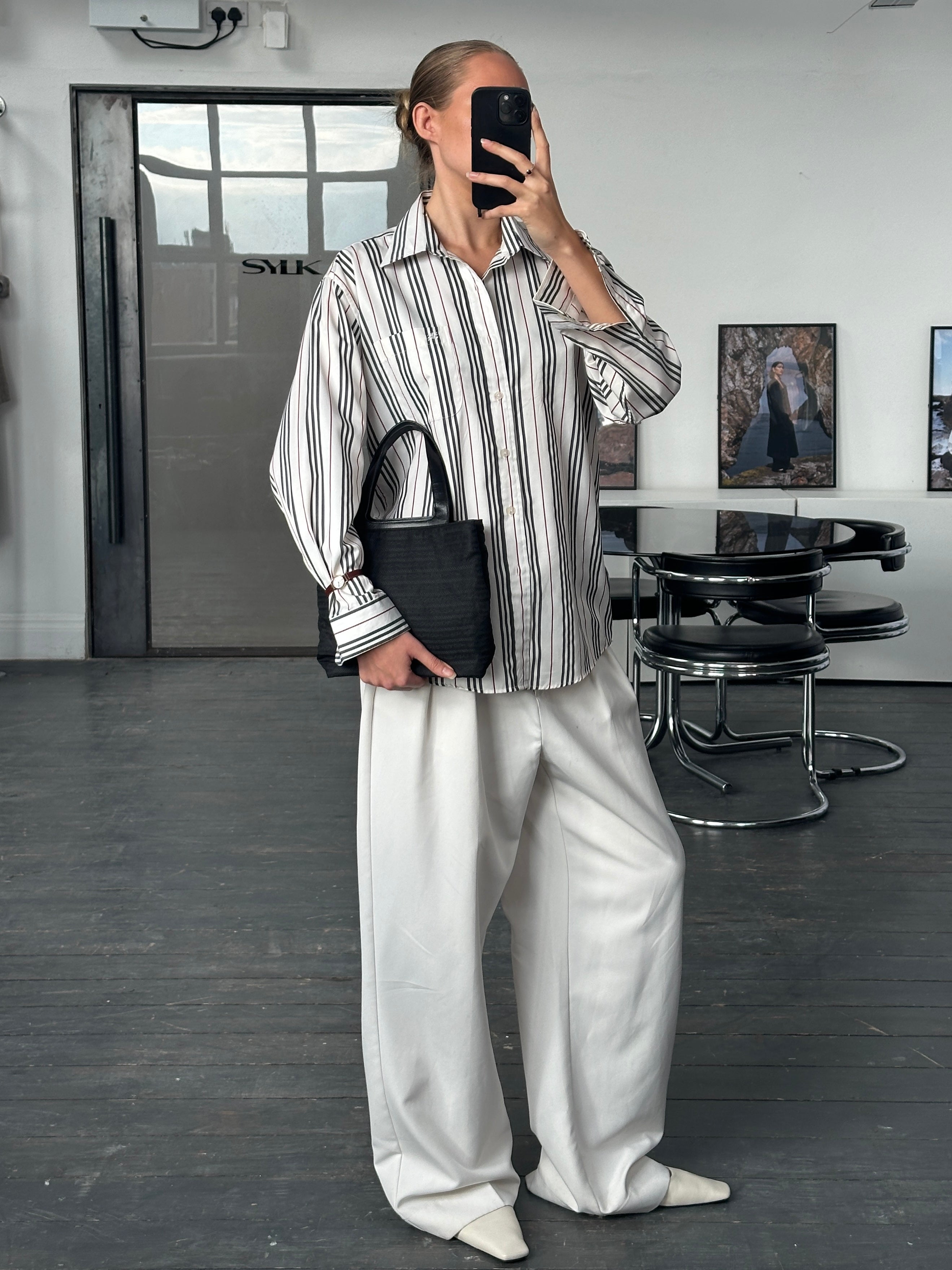 Burberry London 1990s Stripe Pure Cotton Logo Shirt - M/L - SYLK