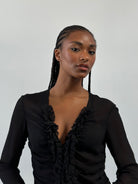 DKNY 2000s Pure Silk Ruched Shirt - M - SYLK