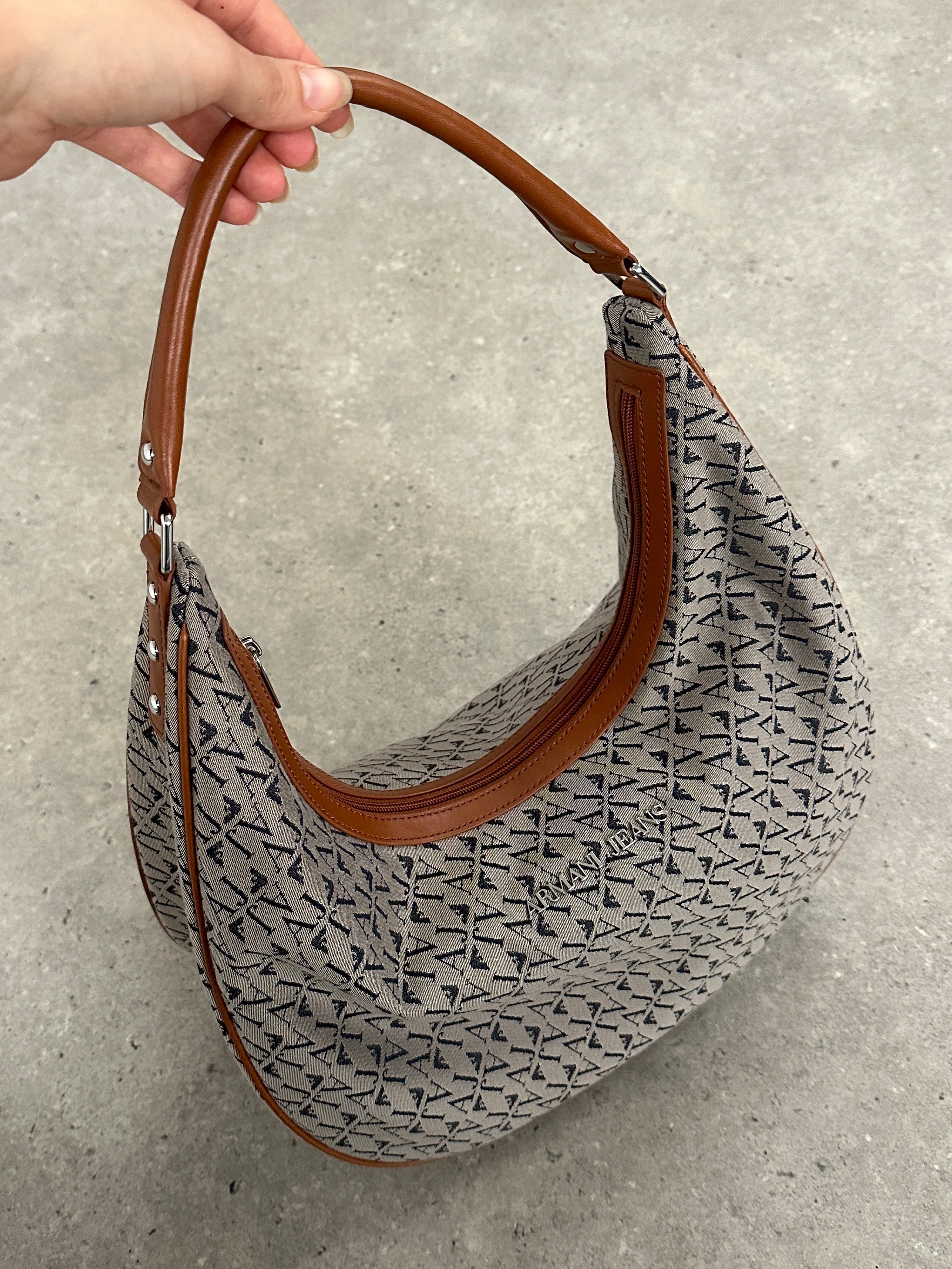 Armani Jeans Monogram Crescent Shoulder Bag - SYLK