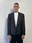 Gianni Versace 80s Pure Wool Cropped Double Breasted Blazer - S/M - SYLK