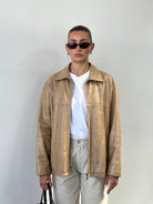 Italian Vintage Minimal Leather Jacket - L - SYLK