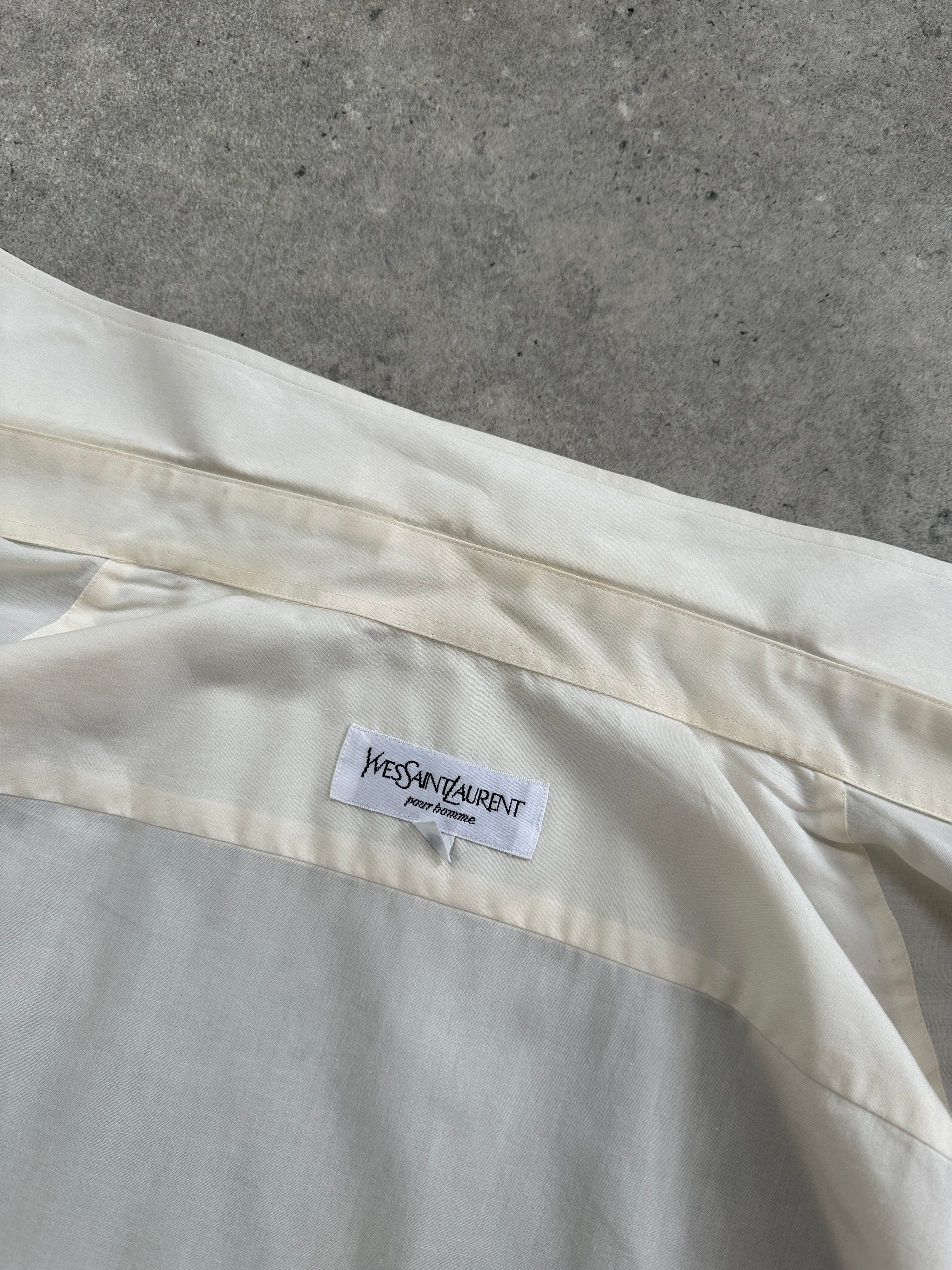Yves Saint Laurent 2000s Cotton Short Sleeve Logo Shirt - L/XL - SYLK