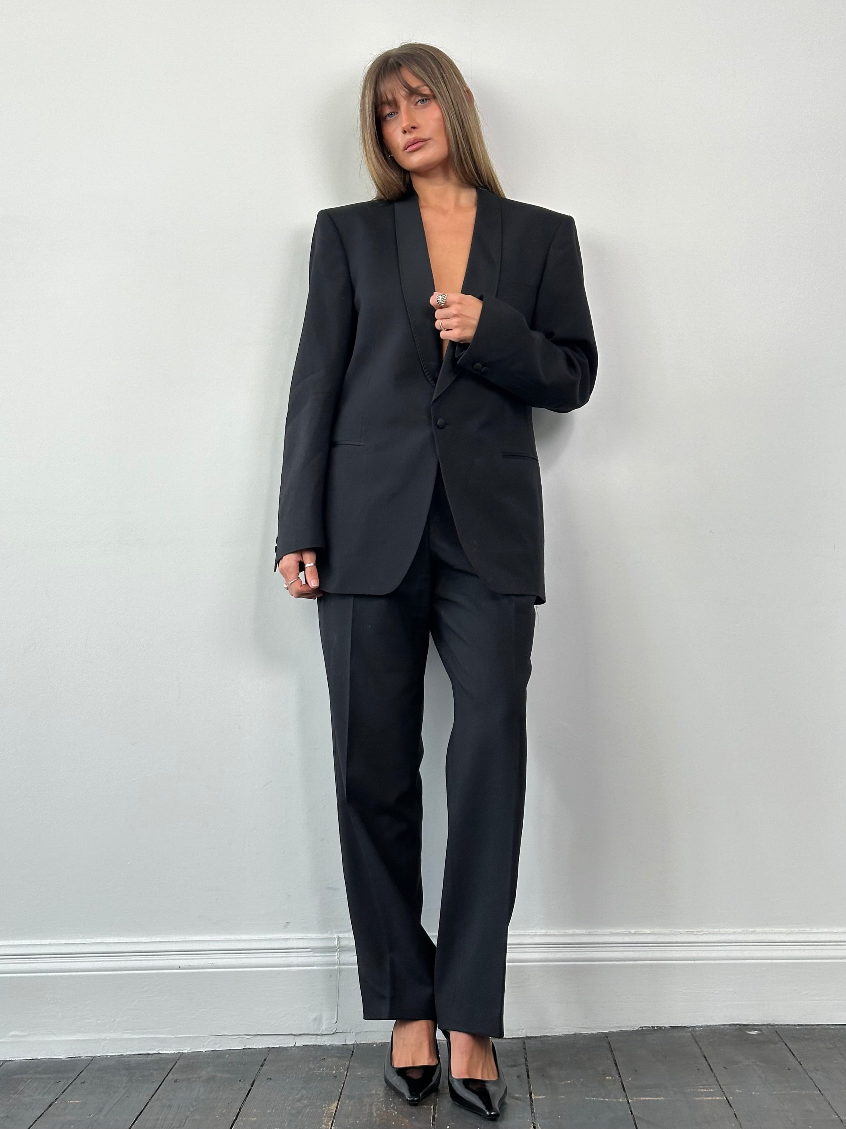 Vintage Tuxedo Pure Wool Shawl Label Single Button Suit - 42R/W36 - SYLK