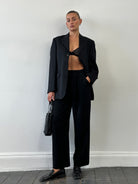Giorgio Armani Wool Wide Leg Pleated Trousers - W26 - SYLK