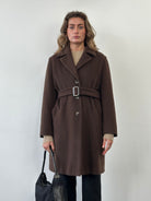 Marella Virgin Wool Single Breasted Belted Coat - M - SYLK