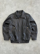 Vintage Leather Blouson Bomber Jacket - XL - SYLK