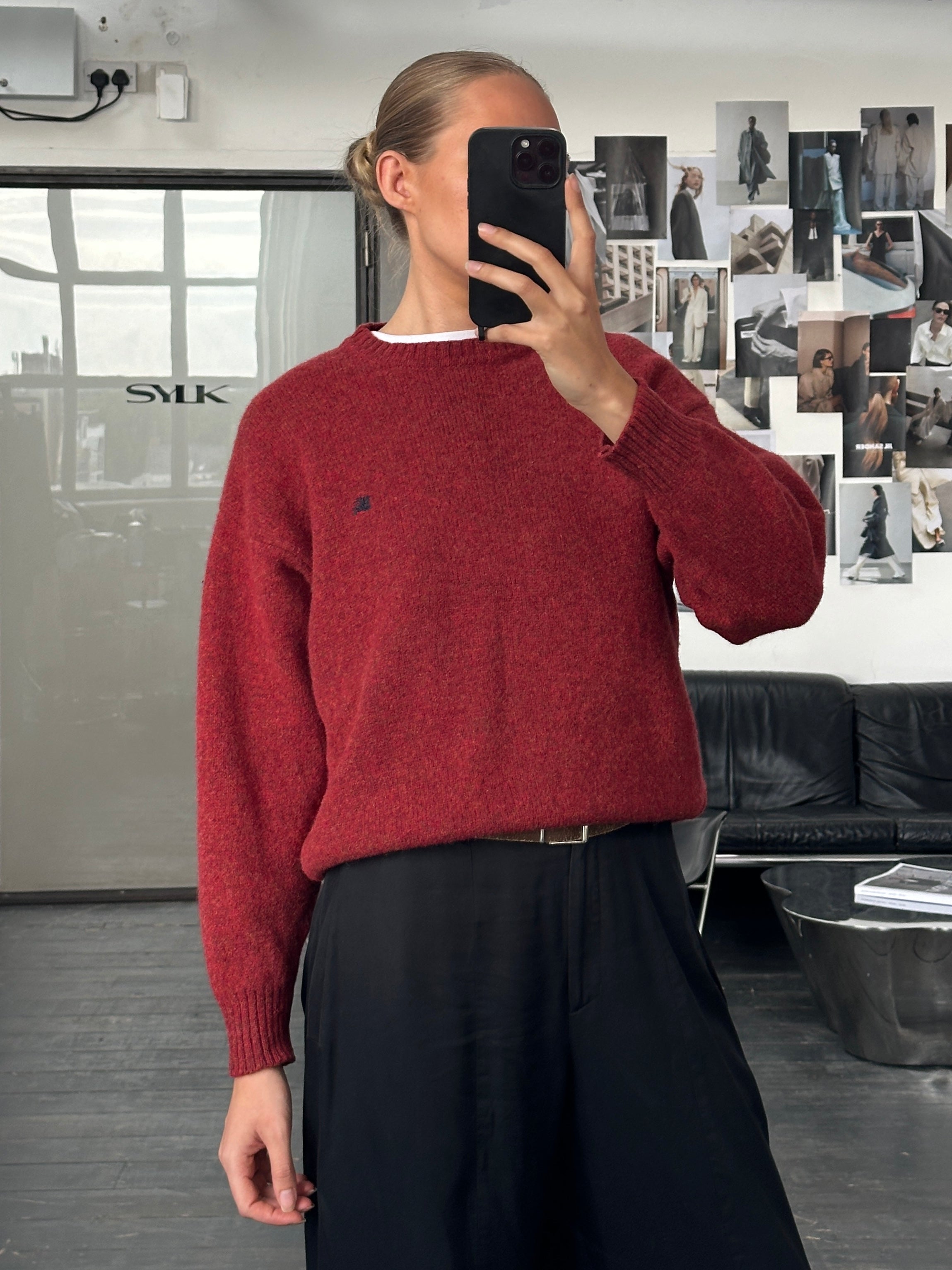 Burberry London 2000s Pure Wool Logo Knitted Jumper - M - SYLK