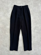 Italian Vintage Straight Leg High Waisted Trousers - W24 - SYLK
