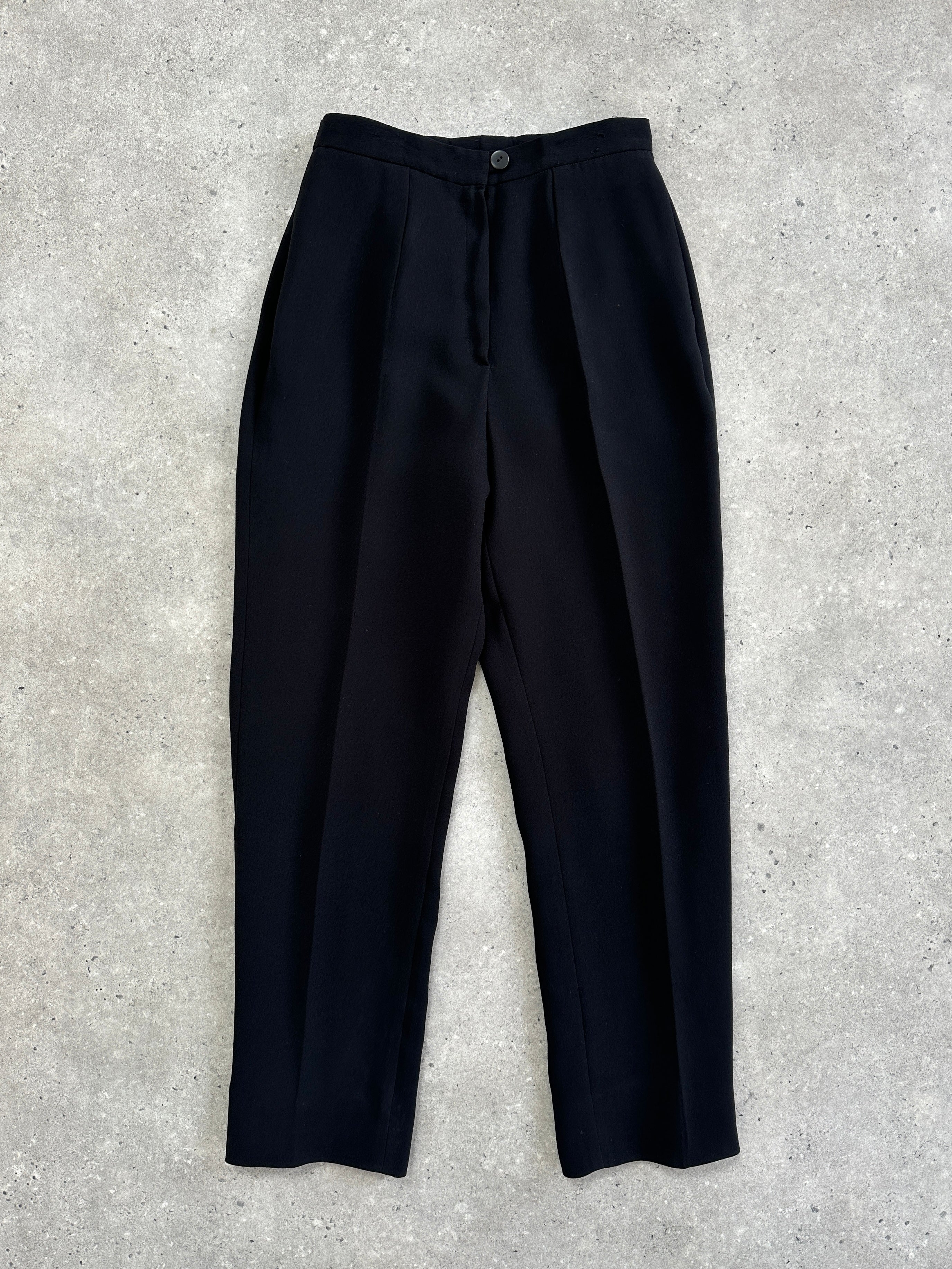 Italian Vintage Straight Leg High Waisted Trousers - W24 - SYLK