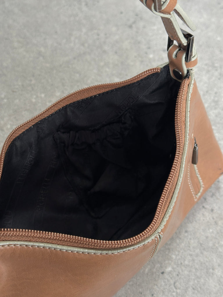 Vintage Leather Seam Detail Shoulder Bag - SYLK
