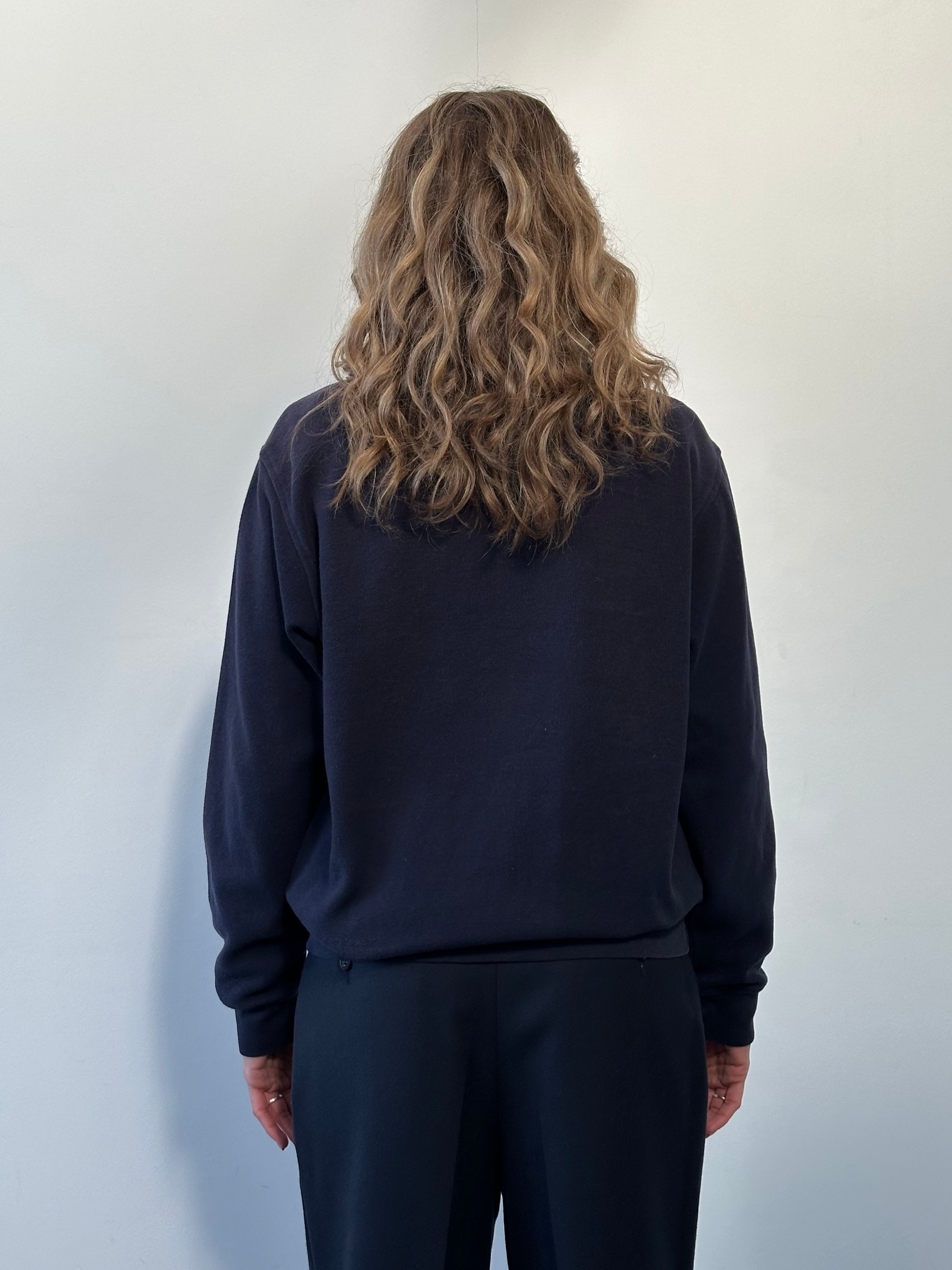 Yves Saint Laurent Cotton Logo Quarter Zip Sweatshirt - M/L - SYLK