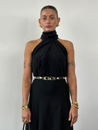Vintage Halter Neck Layered Top - S - SYLK
