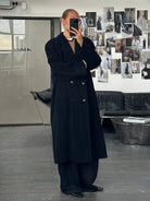 Vintage 1990s Wool Cashmere Double Breasted Coat - XL - SYLK