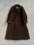 Max Mara Wool Cashmere Double Breasted Floor Length Coat - L - SYLK