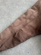 Vintage 1990s High Neck Aged Leather Bomber Jacket - L - SYLK