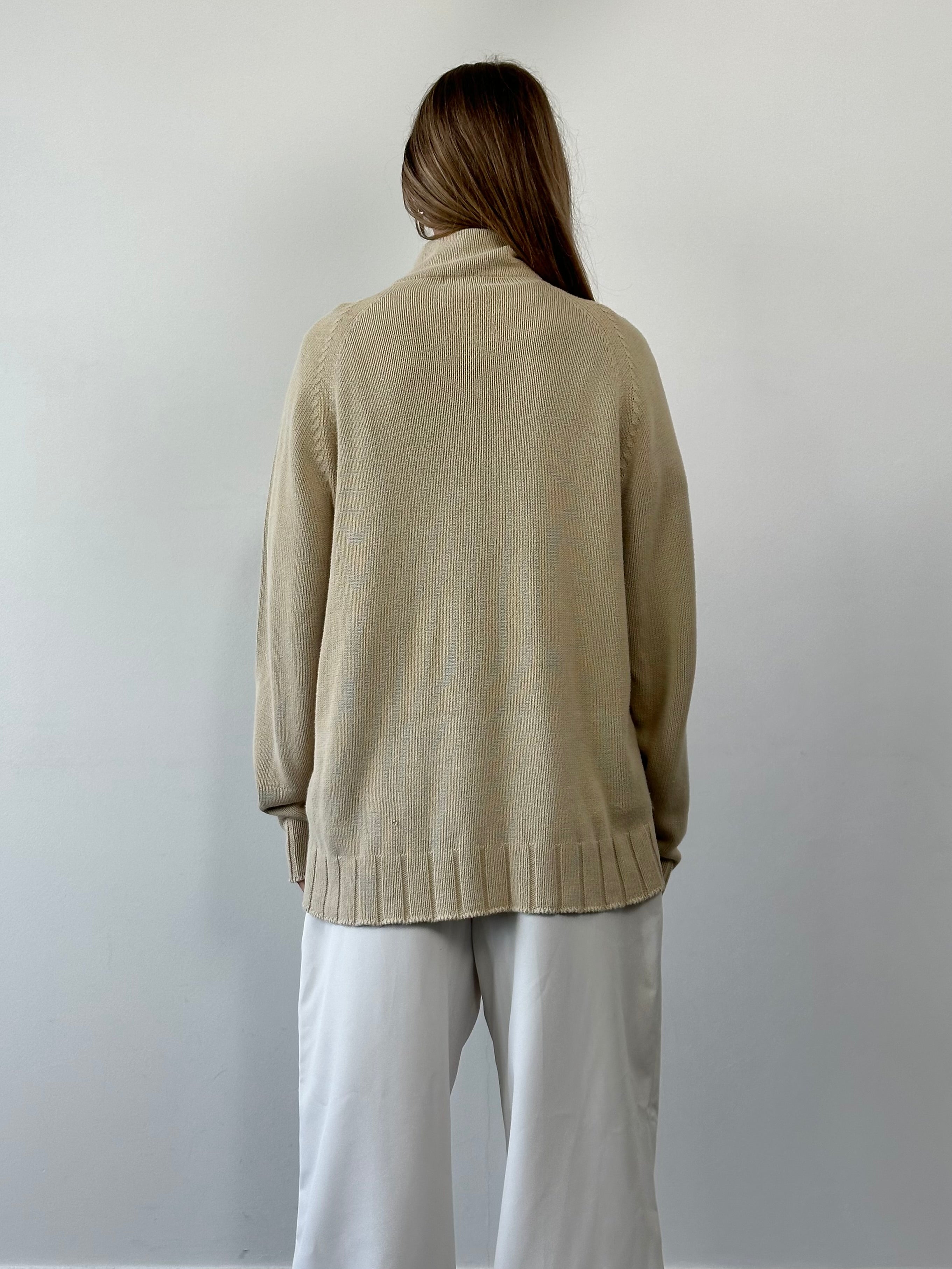 Burberry Pure Cotton Quarter Zip Logo Jumper - XL - SYLK